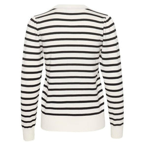 Wit gestreepte pullover Mila - Capuchon Fashion