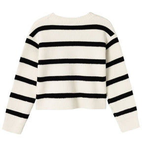 Wit gestreepte sweater Nilla - Capuchon Fashion