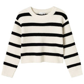 Wit gestreepte sweater Nilla - Capuchon Fashion