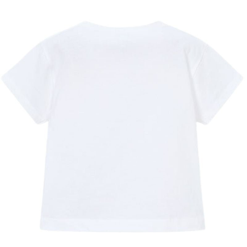Wit korte mouw t-shirt met bloemen 3013 - Capuchon Fashion