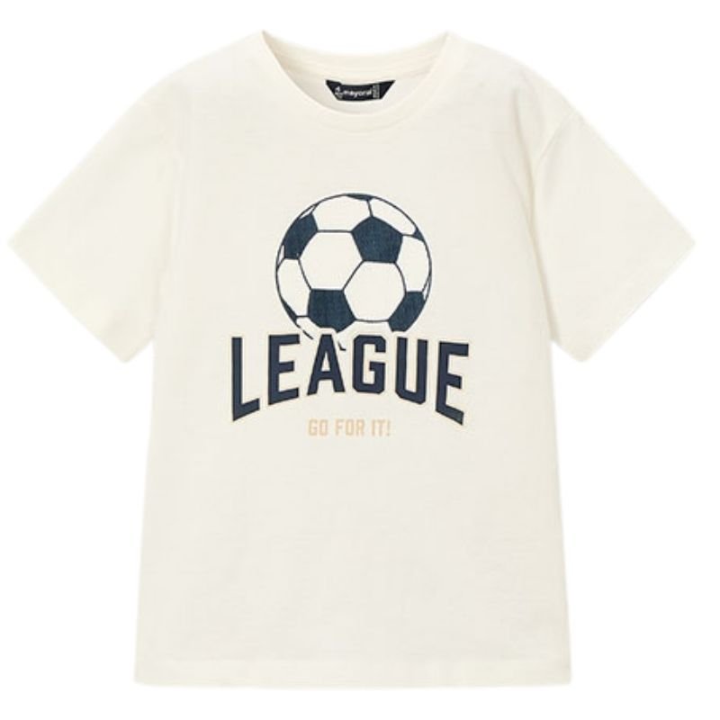 Wit league applique t-shirt 3074 - Capuchon Fashion