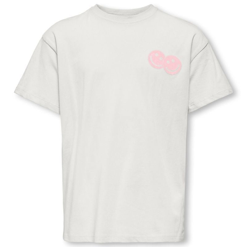 Wit loose fit t-shirt Geros Life - Capuchon Fashion