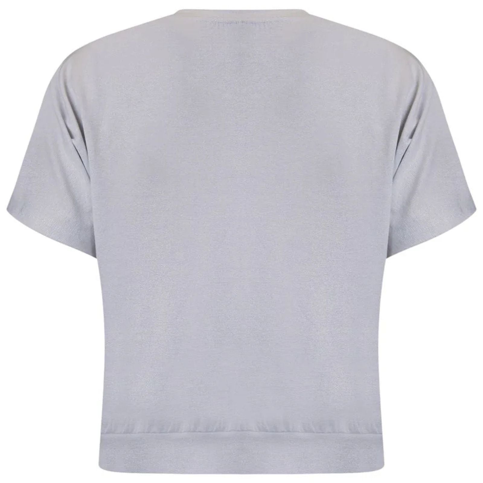 Wit lurex ronde hals t-shirt 613190 - Capuchon Fashion