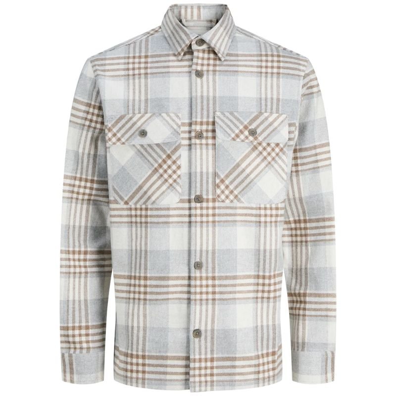 Wit melange check overshirt Rayle - Capuchon Fashion
