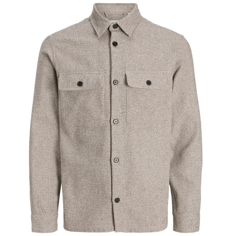 Wit melange solid overshirt Rayle - Capuchon Fashion