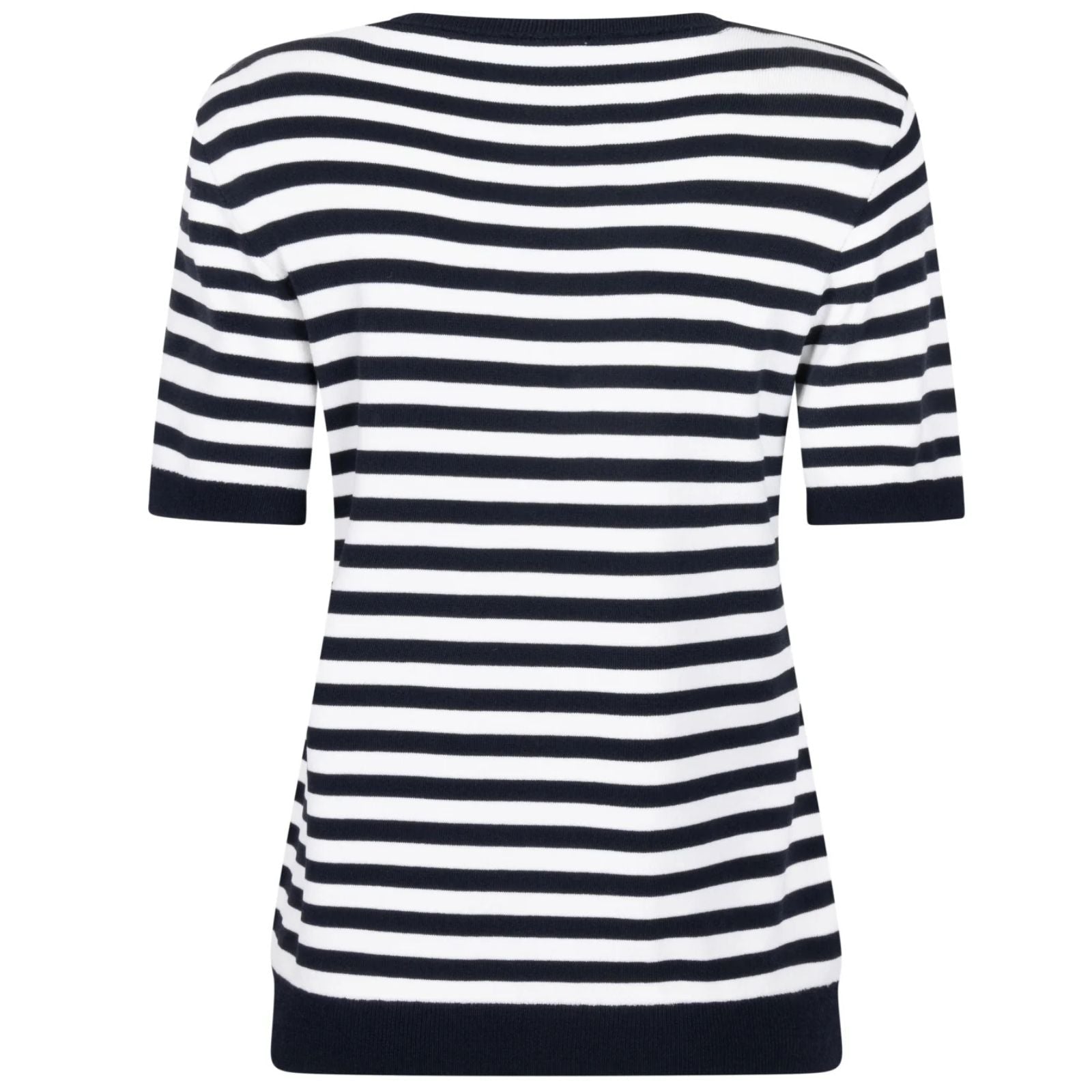 Wit met donkerblauw gestreepte top Gaby - Capuchon Fashion