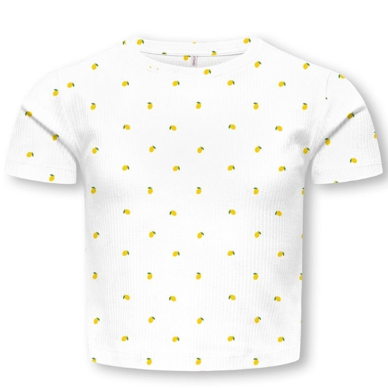 Wit met lemons allover short top Bella - Capuchon Fashion