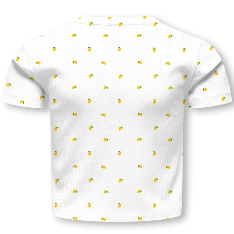 Wit met lemons allover short top Bella - Capuchon Fashion