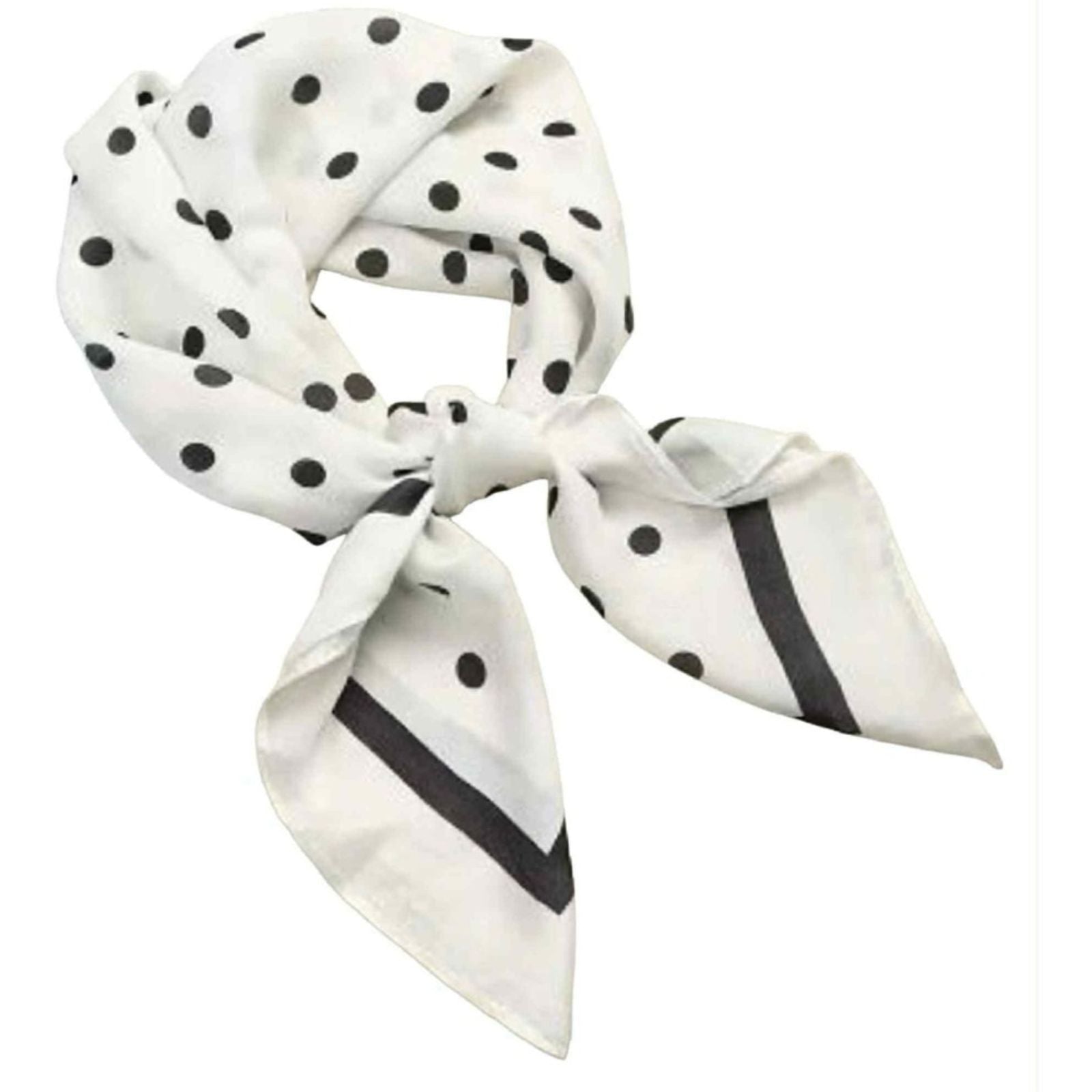 Wit met zwart dot geprint sjaaltje Sos - Capuchon Fashion