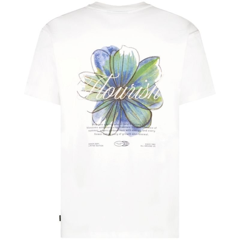 Wit ronde hals backprint t-shirt Pluyo - Capuchon Fashion