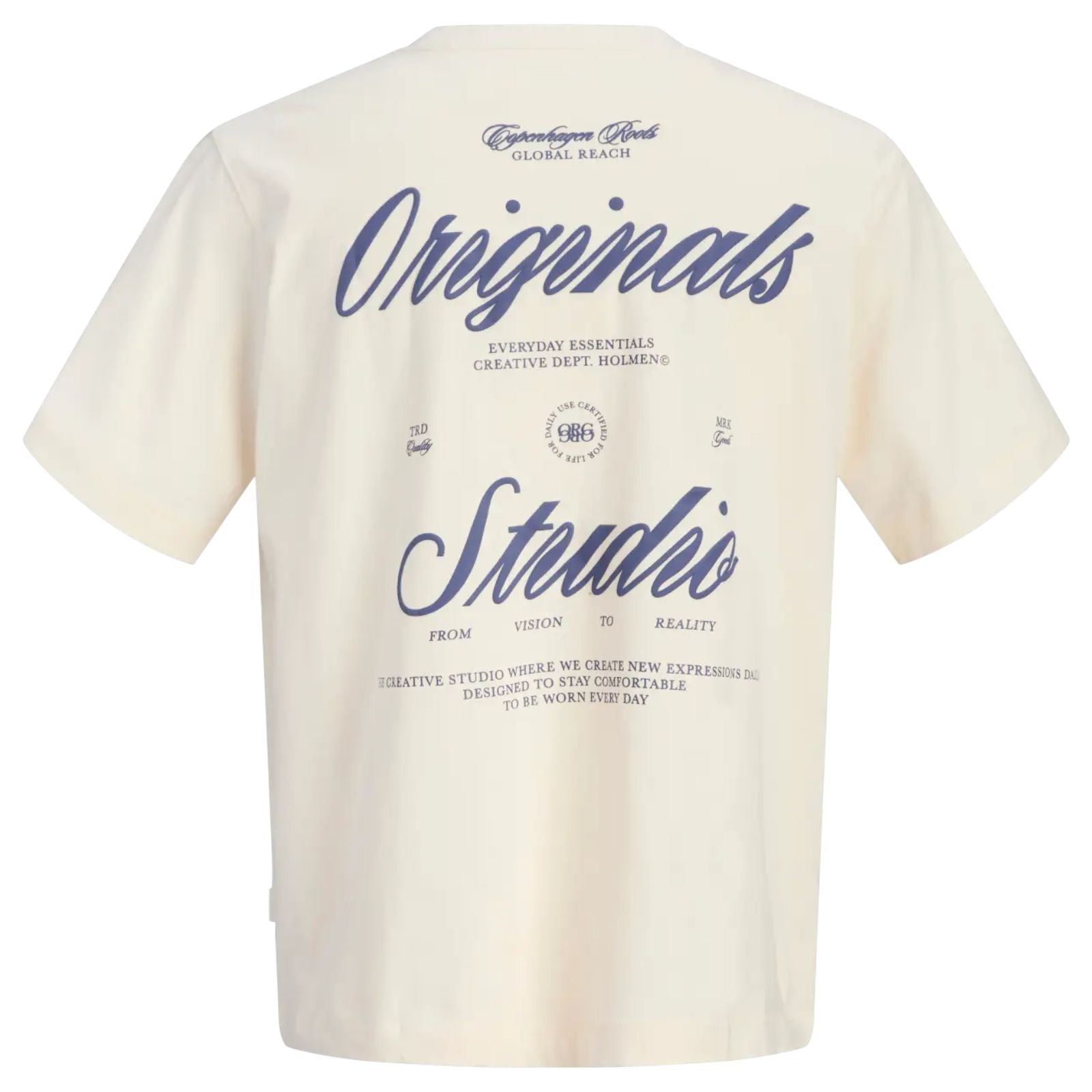 Wit ronde hals t-shirt Norrebro Typo - Capuchon Fashion