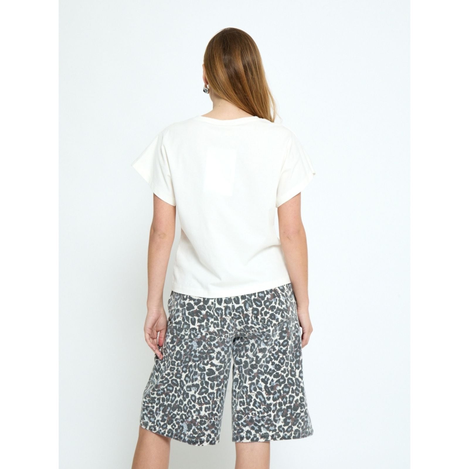 Wit ronde hals t-shirt Oxa Gots - Capuchon Fashion