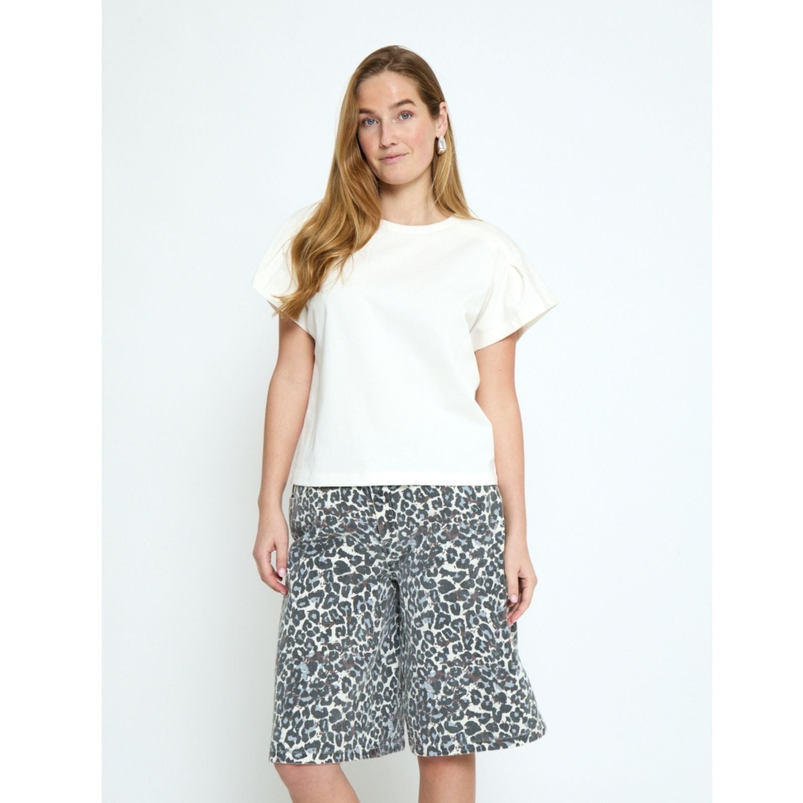 Wit ronde hals t-shirt Oxa Gots - Capuchon Fashion