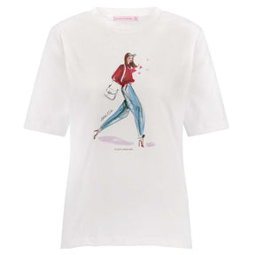 Wit t - shirt Klaasje print - Capuchon Fashion