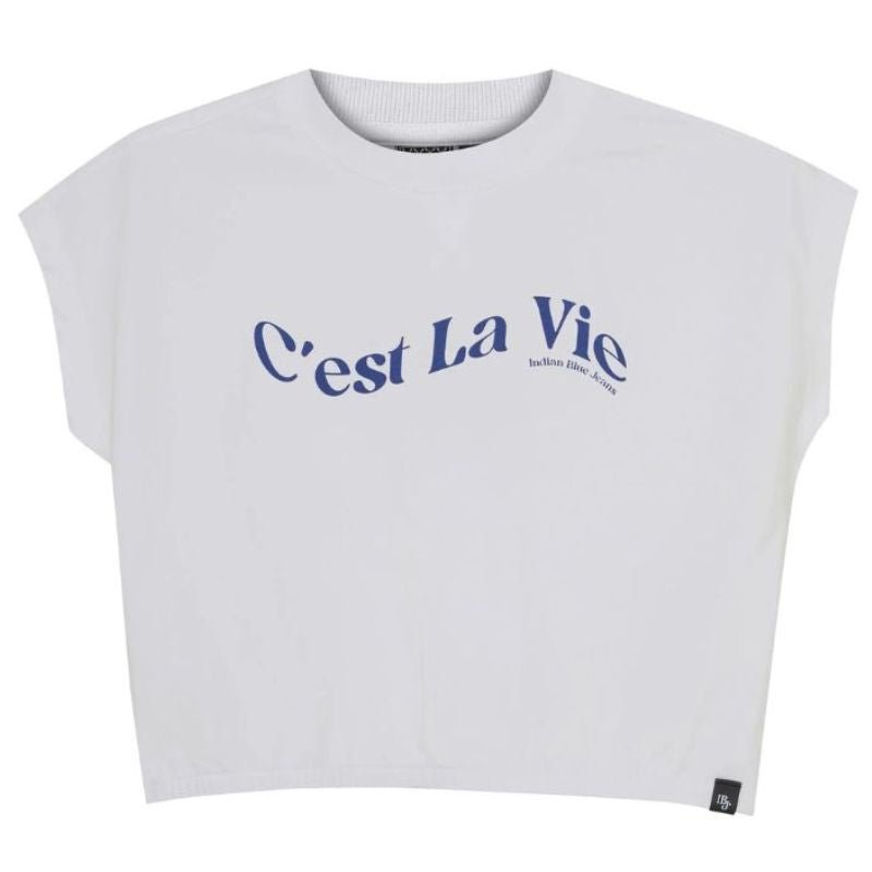 Wit t-shirt Wide Cropped - Capuchon Fashion