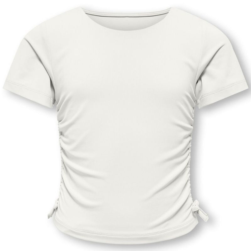 Witte basic strikdetail top Ea - Capuchon Fashion