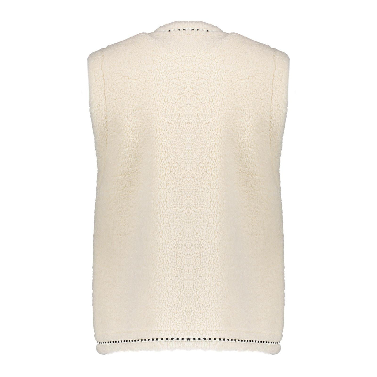 Witte embroidery teddy gilet 45553 - Capuchon Fashion