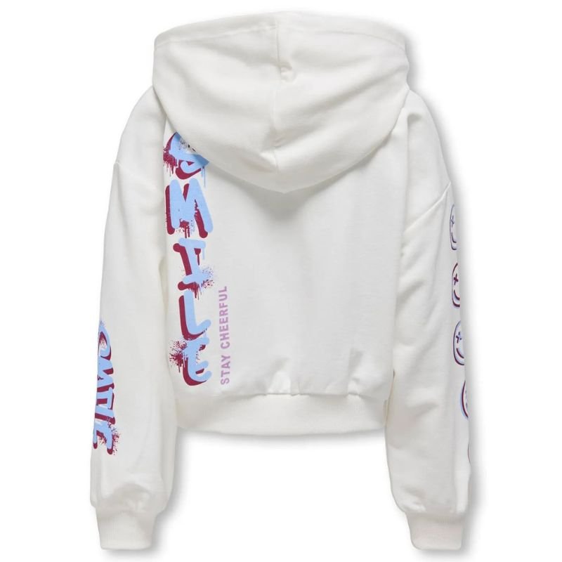 Witte hoodie Smile - Capuchon Fashion