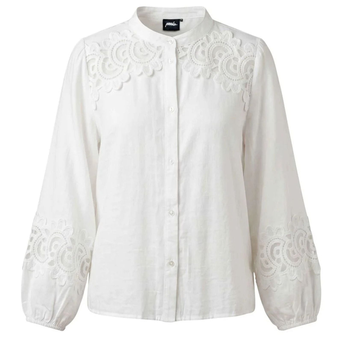 Witte kanten lace blouse 633135 - Capuchon Fashion