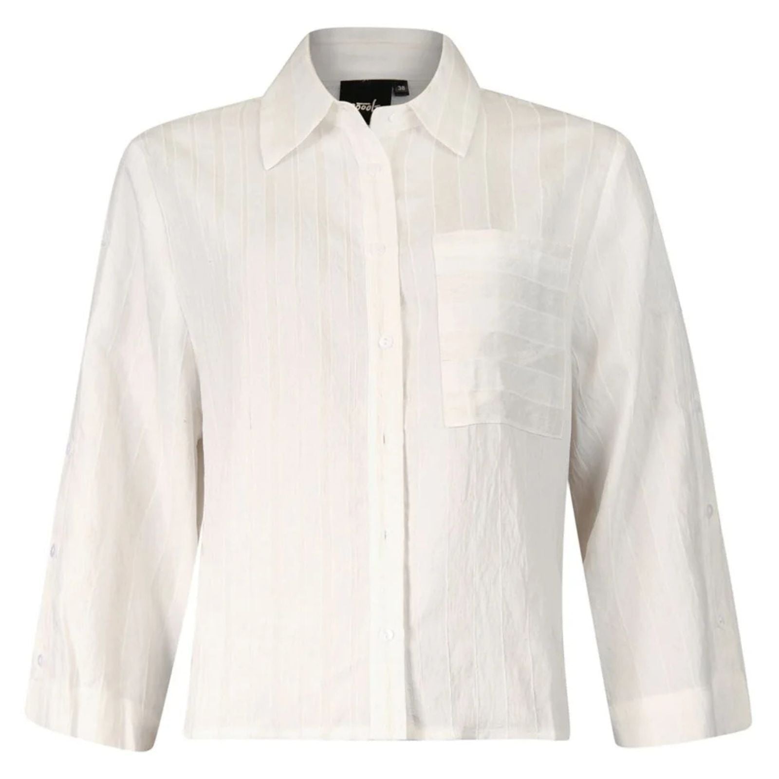 Witte mix stripe blouse 613159 - Capuchon Fashion