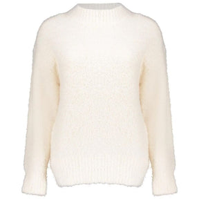 Witte pullover boucle 44531 - Capuchon Fashion