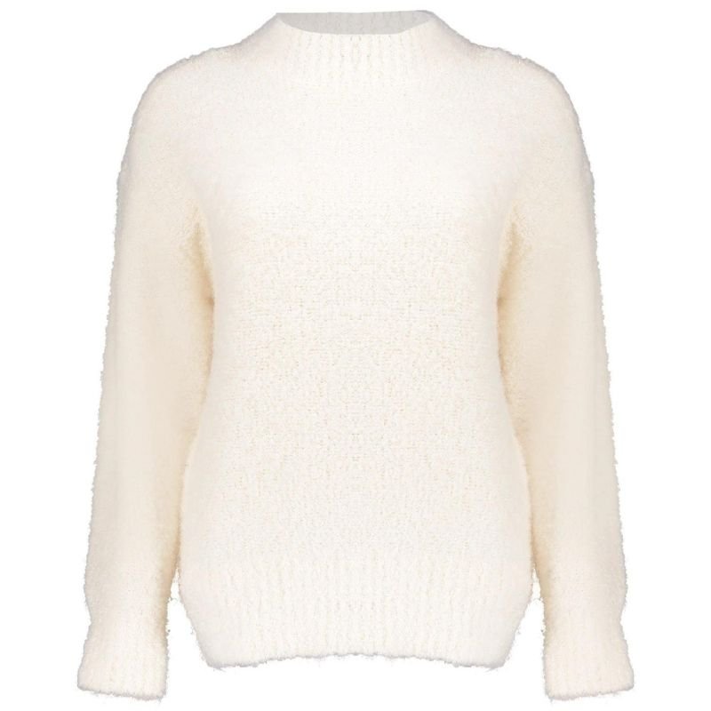 Witte pullover boucle 44531 - Capuchon Fashion