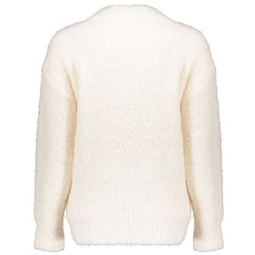 Witte pullover boucle 44531 - Capuchon Fashion