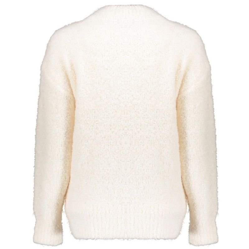 Witte pullover boucle 44531 - Capuchon Fashion