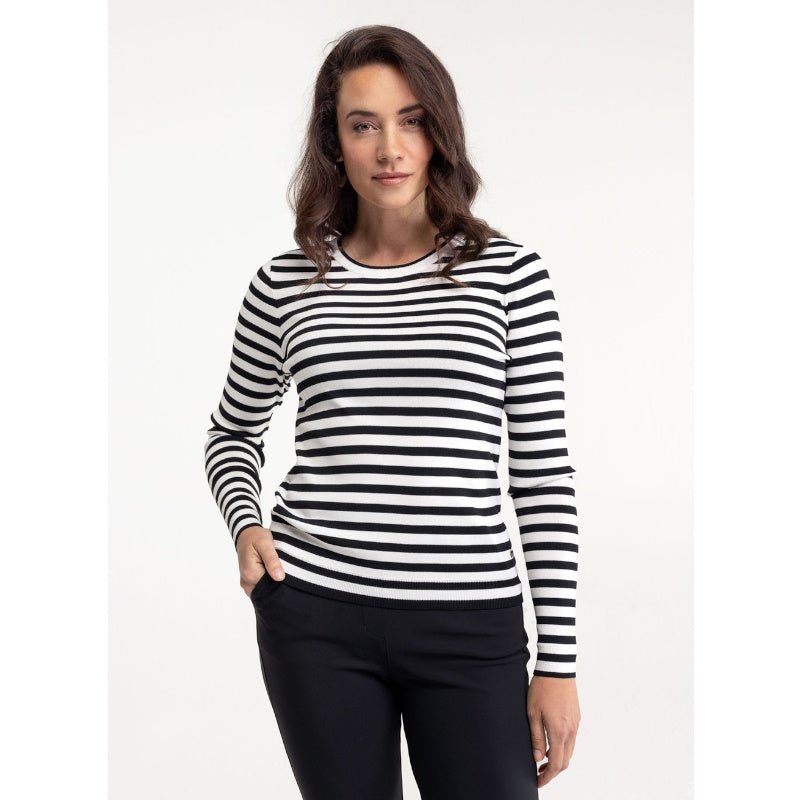 Witte pullover Luna stripe - Capuchon Fashion