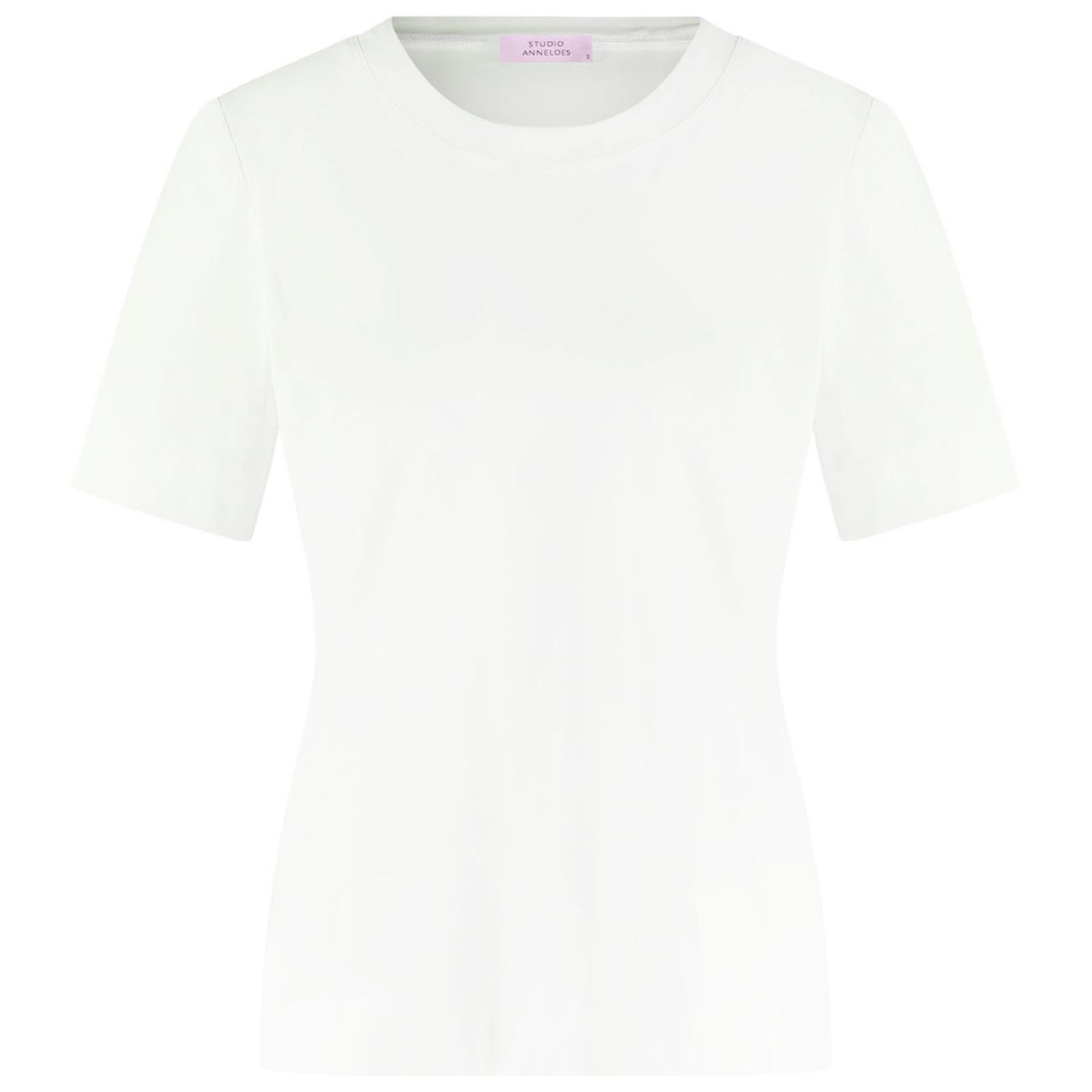 Witte regular fit ronde hals tee Travel - Capuchon Fashion