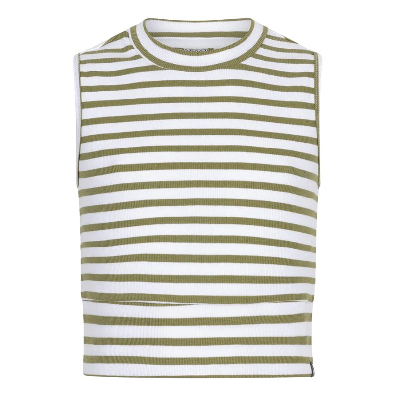 Witte singlet Cropped Striped - Capuchon Fashion