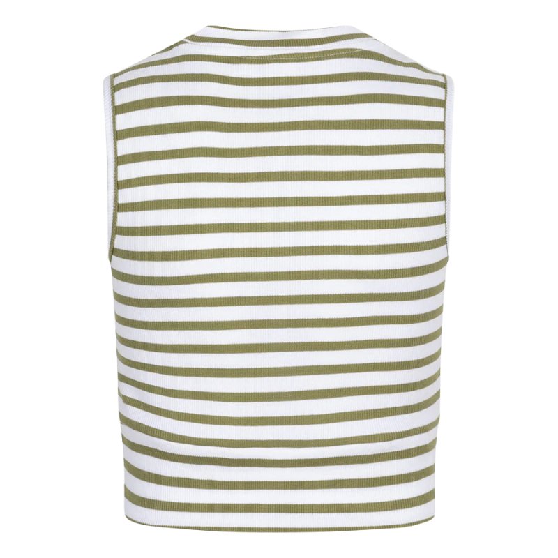 Witte singlet Cropped Striped - Capuchon Fashion