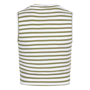 Witte singlet Cropped Striped - Capuchon Fashion