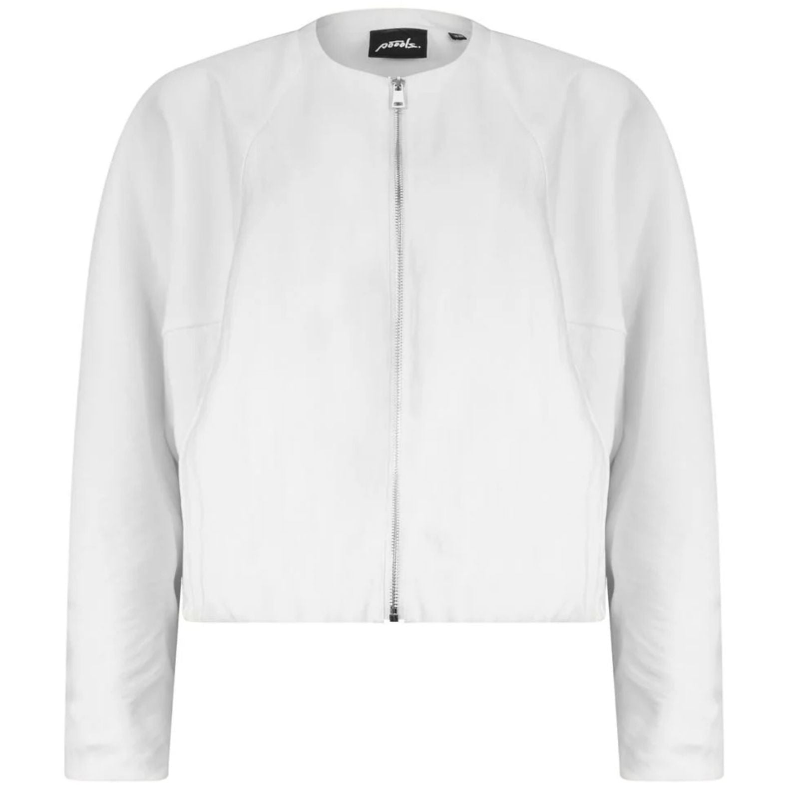 Witte v - neck bomber jacket 613204 - Capuchon Fashion
