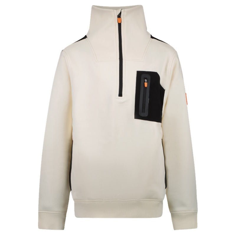 Witte zip sweater Barran - Capuchon Fashion