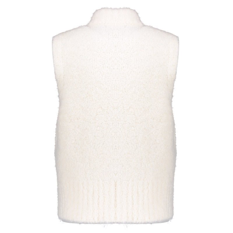 Witte zipper pullover 44852 - Capuchon Fashion