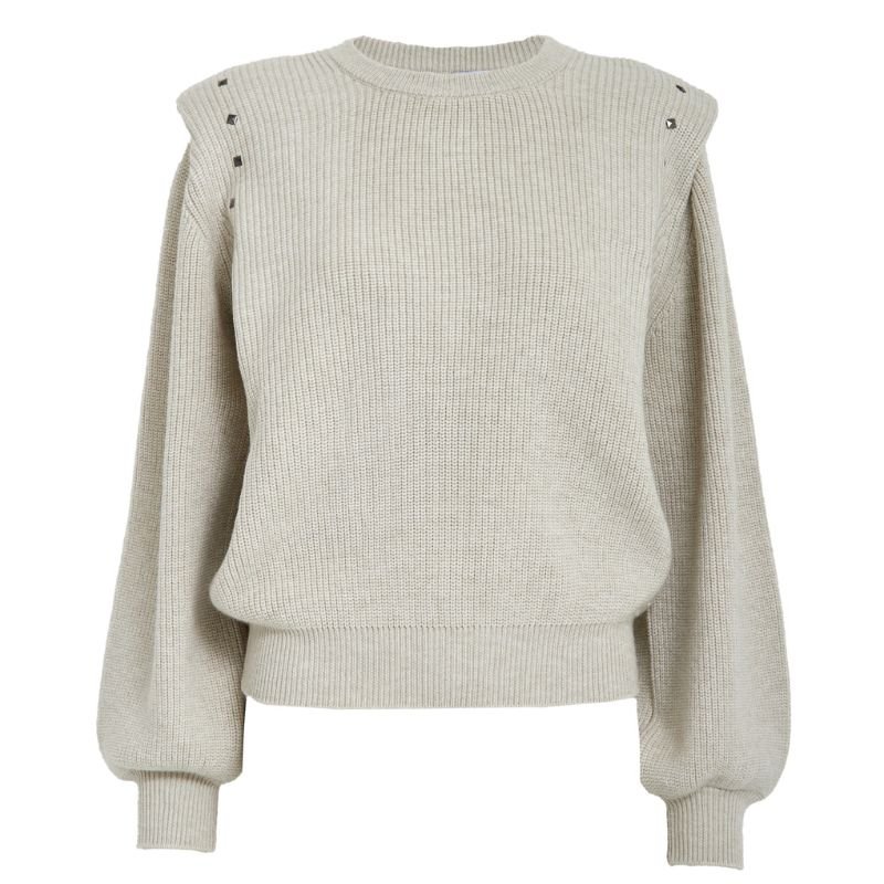 Zandgrijze knit pullover Katharina - Capuchon Fashion