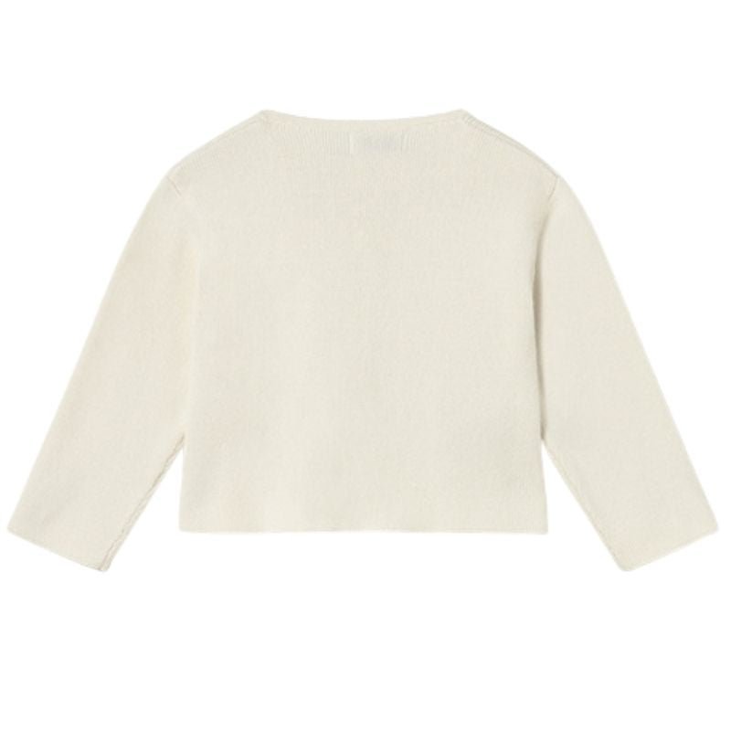Zandkleurig knit strikjes vest 1307 - Capuchon Fashion