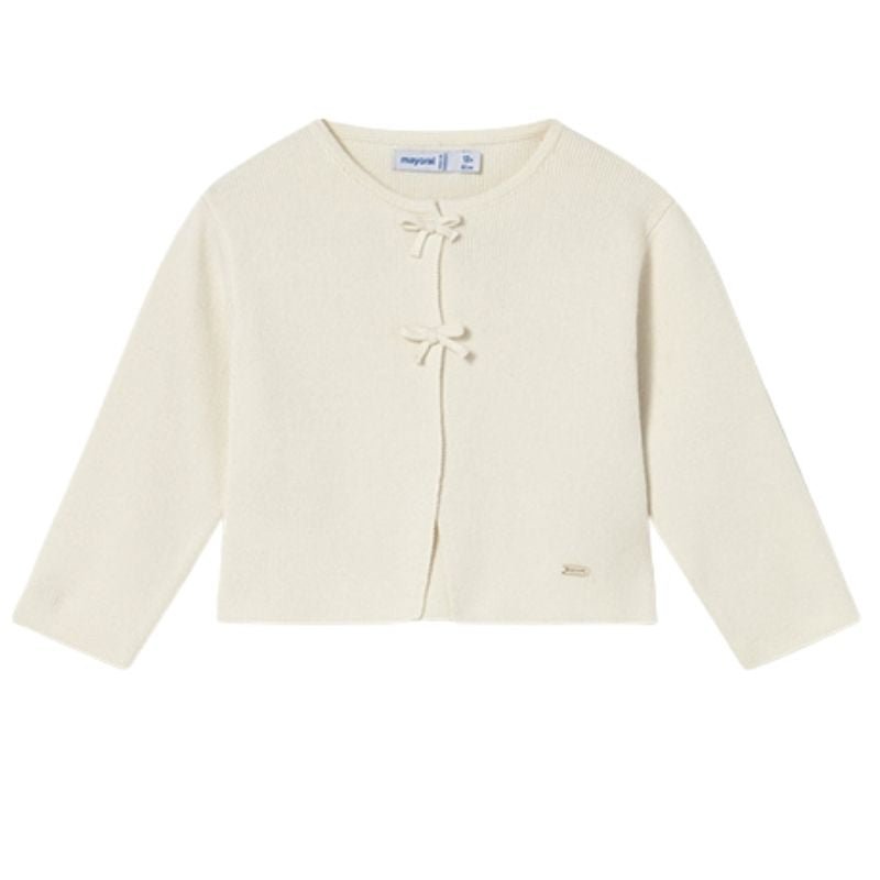 Zandkleurig knit strikjes vest 1307 - Capuchon Fashion