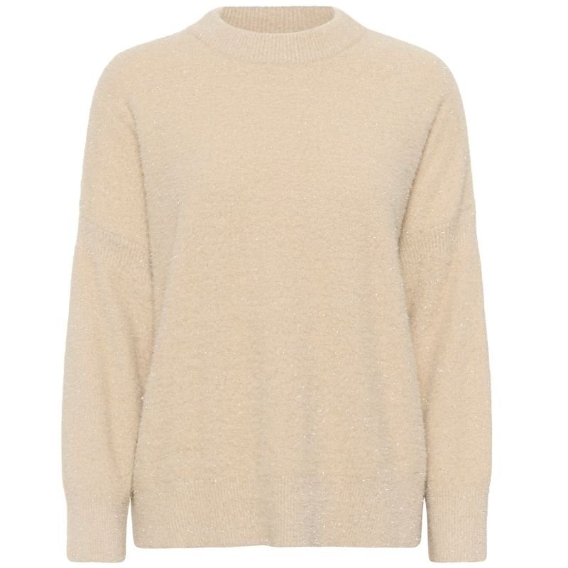 Zandkleurige glitter pullover Nusha - Capuchon Fashion