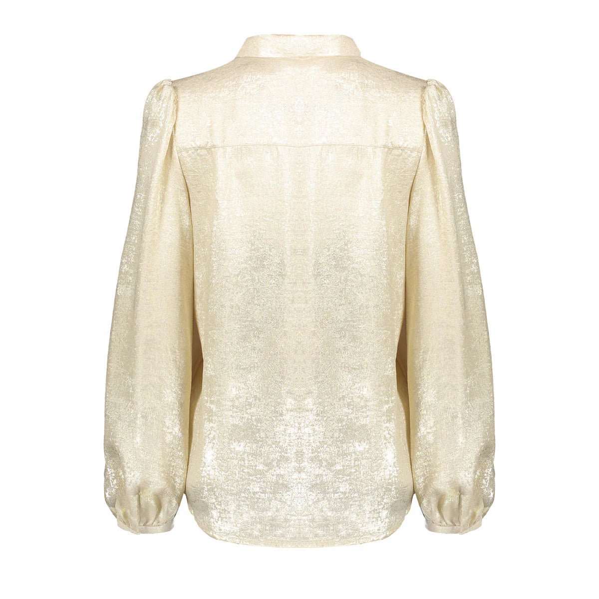 Zandkleurige shiny blouse 53868 - Capuchon Fashion
