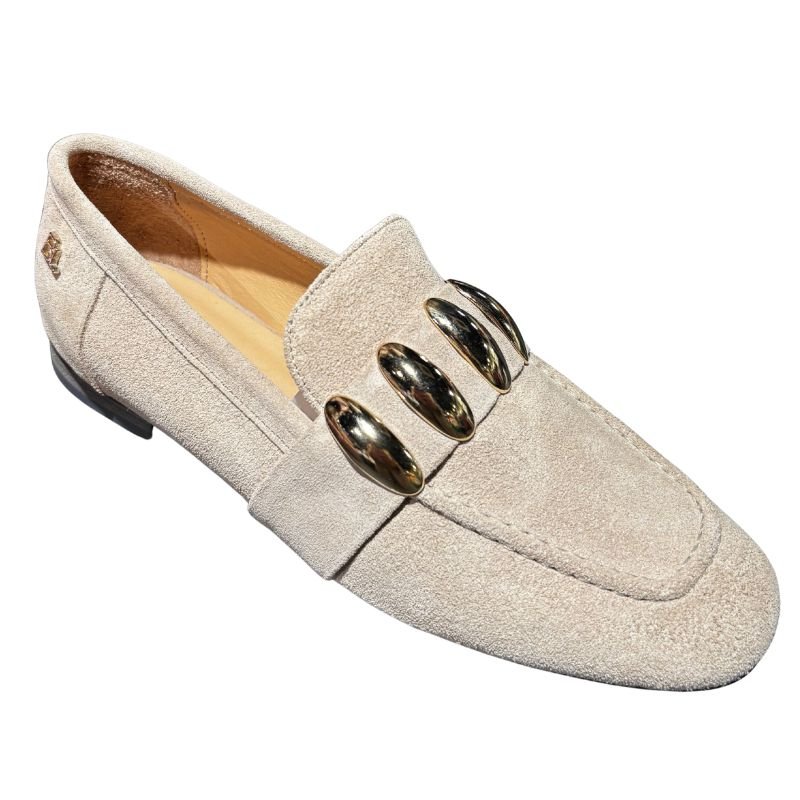 Zandkleurige suéde loafer Lincey - Capuchon Fashion