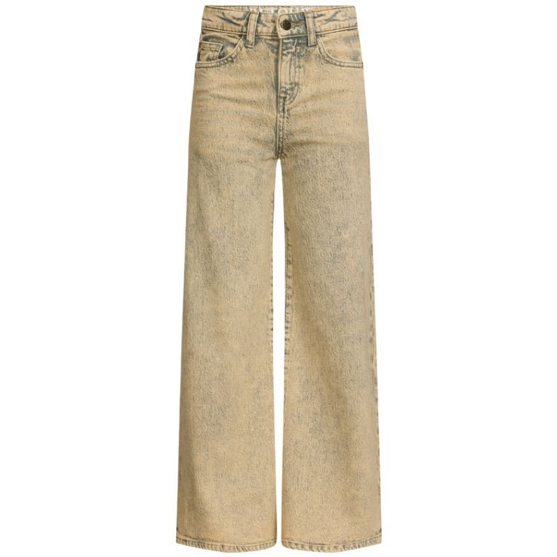 Zandkleurige wide fit jeans Tatum - Capuchon Fashion
