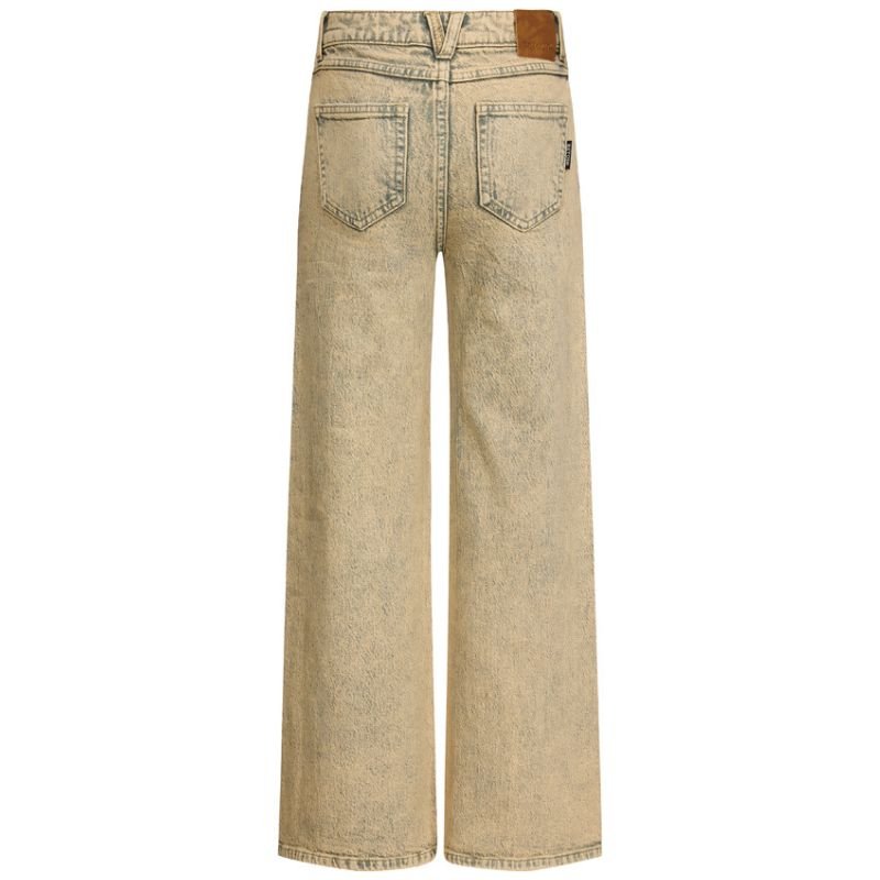 Zandkleurige wide fit jeans Tatum - Capuchon Fashion