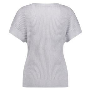 Zilveren pullover Tanya lurex - Capuchon Fashion