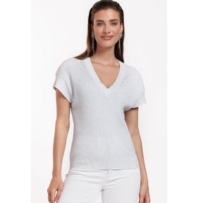 Zilveren pullover Tanya lurex - Capuchon Fashion