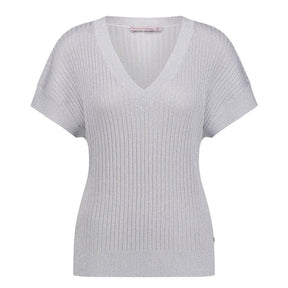 Zilveren pullover Tanya lurex - Capuchon Fashion