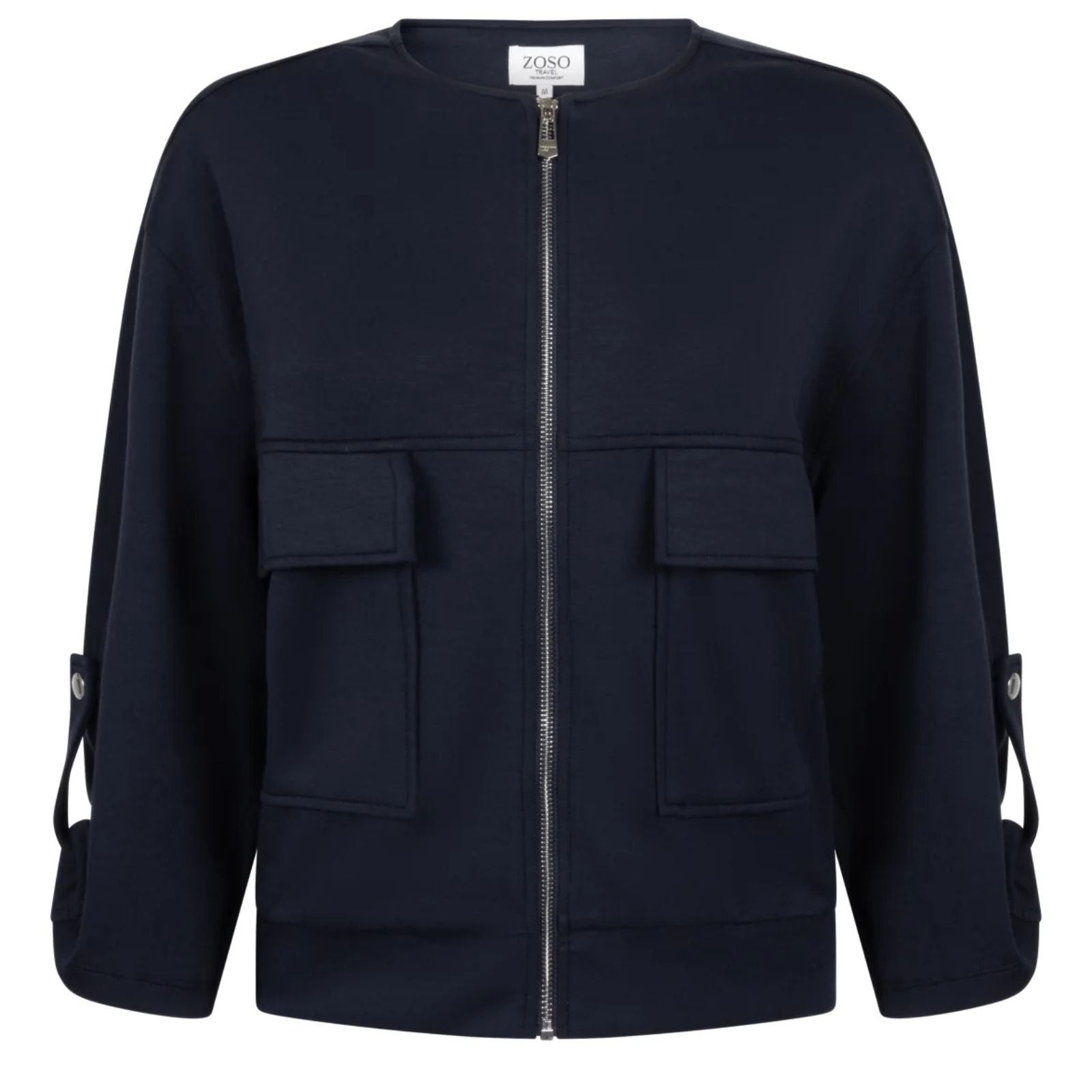 Donkerblauw knit modal vest Solange