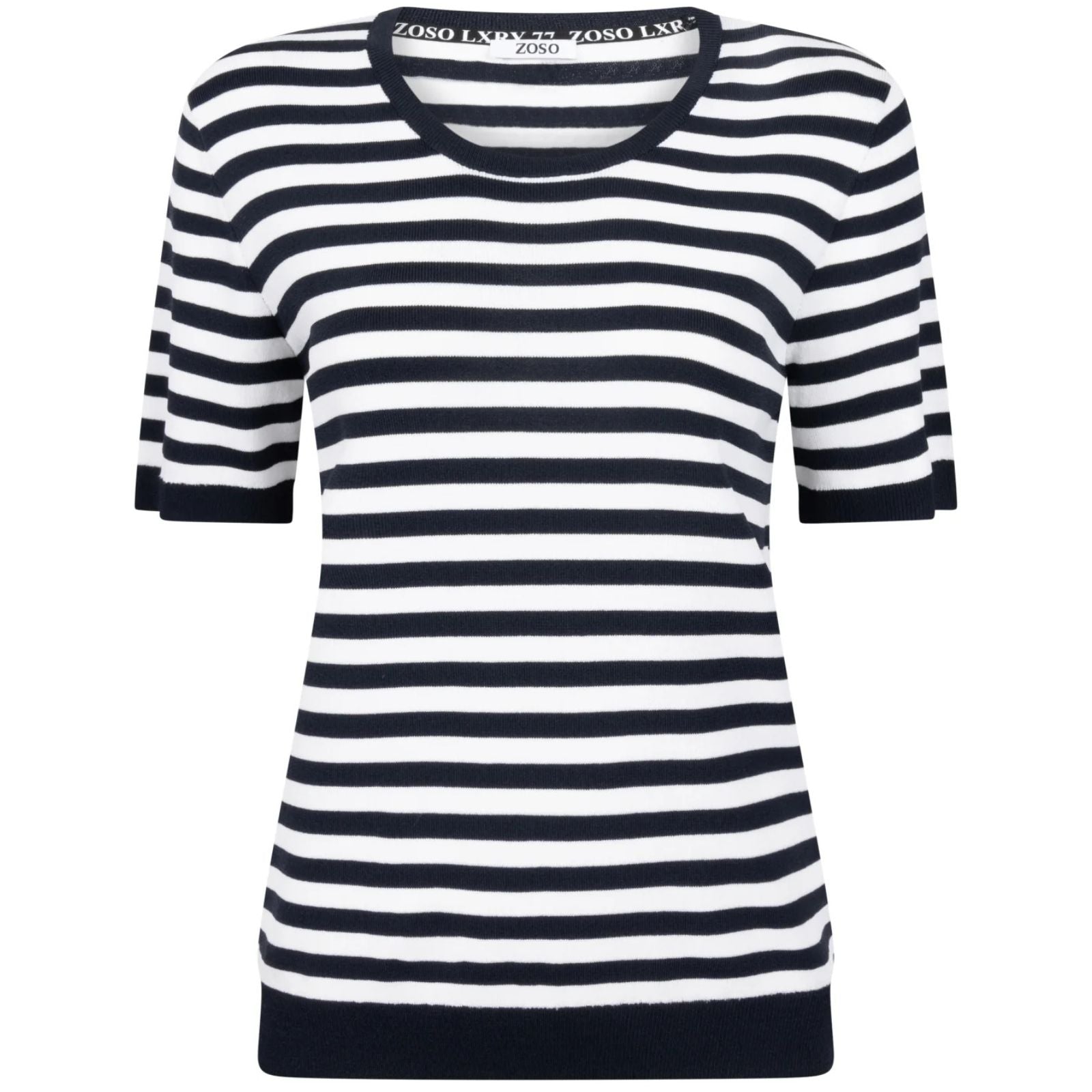 Wit met donkerblauw gestreepte top Gaby