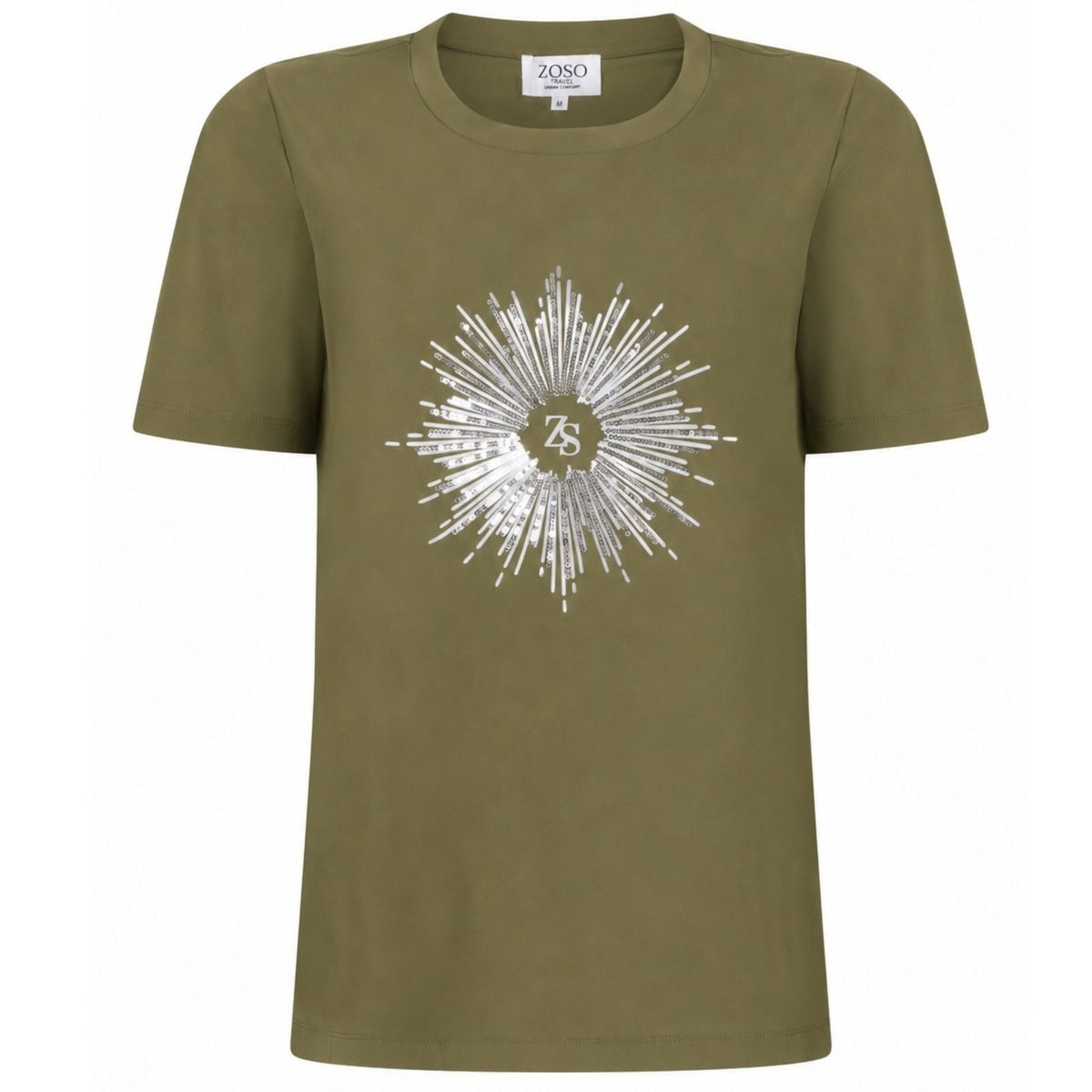 Groen geprint travel t-shirt Vivian
